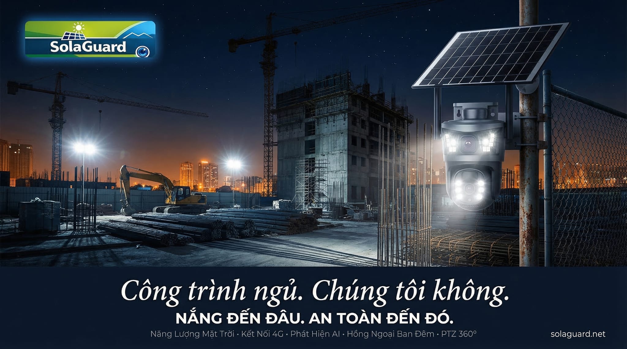 Chống trộm công trường xây dựng bằng camera năng lượng mặt trời: Hướng dẫn B2B thực tế