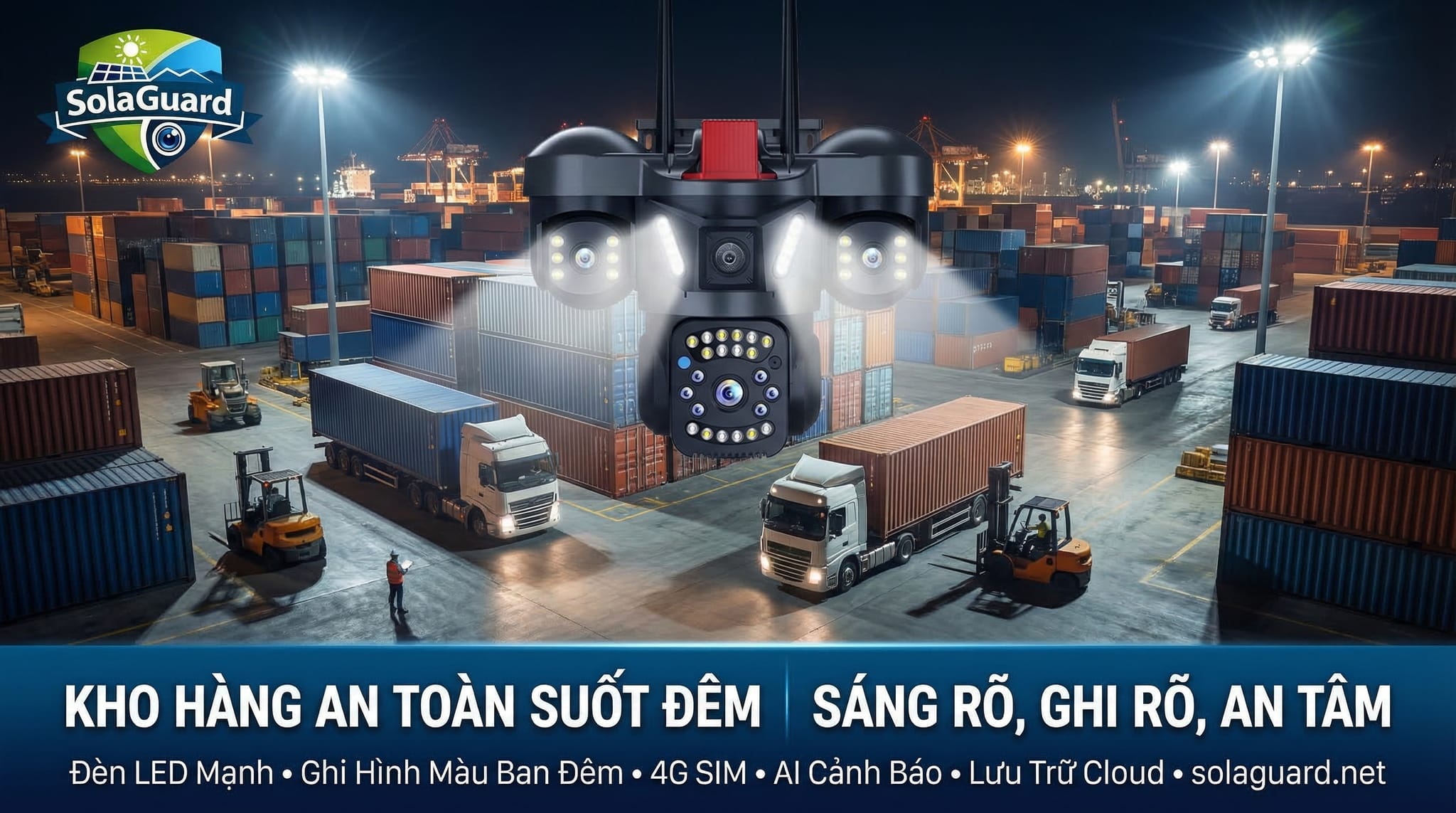 An ninh kho hàng: Vì sao camera 4G năng lượng mặt trời chiến thắng