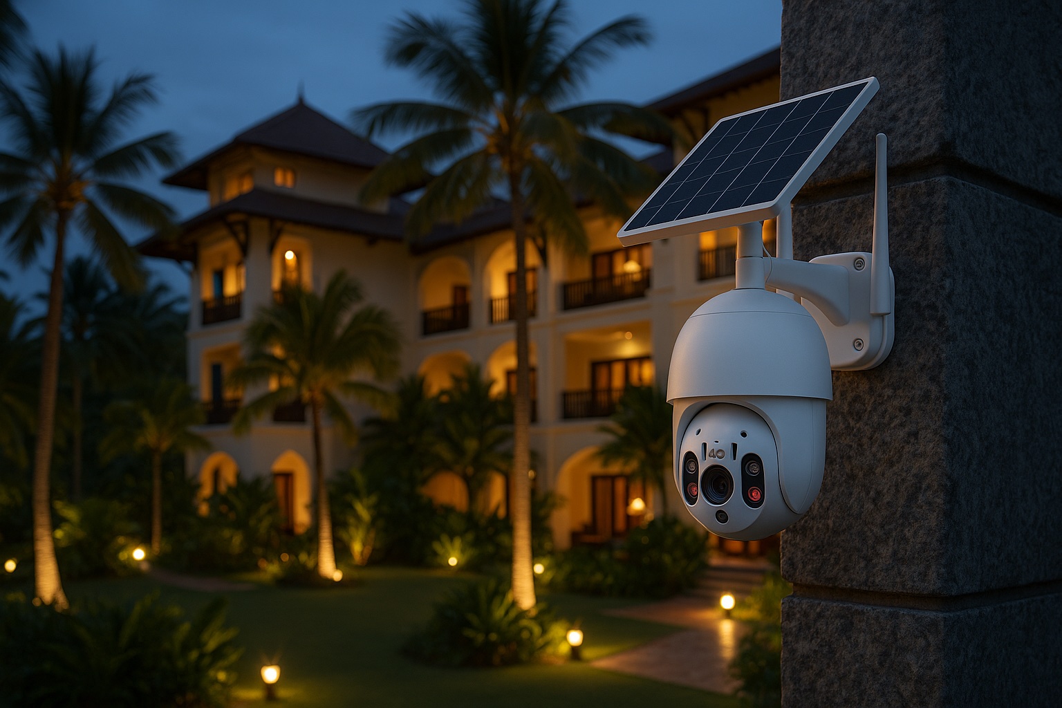 Cách Khách Sạn & Resort Sử Dụng Camera Năng Lượng Mặt Trời Để Bảo Vệ Khách Và Tiết Kiệm Chi Phí